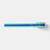 Turquoise en Navy Blue Coastal Pattern Lobster Satijnen Lint (Voorkant)