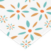 Turquoise en Oranje bloemen midden-eeuwse moderne Korte Tafelloper (Hoek)
