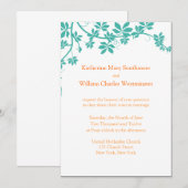 Turquoise en Oranje huwelijksuitnodigingen Kaart (Voorkant / Achterkant)