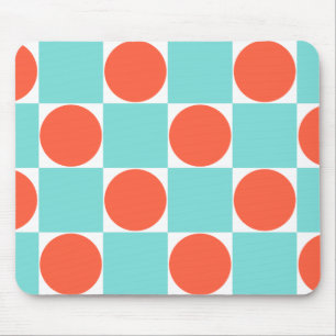 Turquoise en Oranje modern Geometrisch Tile Patroo Muismat