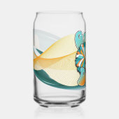 Turquoise en oranje Speldag Blikvorm Glas (Voorkant)