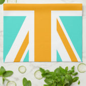 Turquoise en Oranje Union Jack Theedoek (Gevouwen)