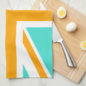 Turquoise en Oranje Union Jack Theedoek (Quarter Fold)
