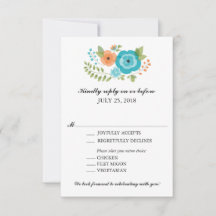 Turquoise en Oranje Zomerbloemen Trouw RSVP