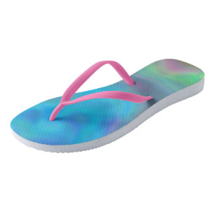 Turquoise en Paarse Abstracte Teenslippers