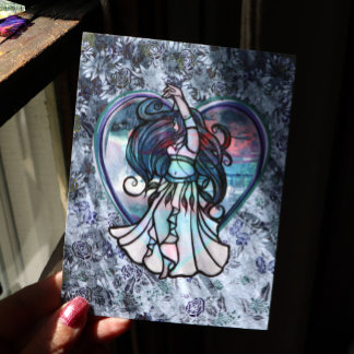 Turquoise en Paarse Buikdanseres Liefdeshart       Briefkaart