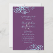 Turquoise en Paarse Chic Wedding Invitation Kaart (Voorkant)