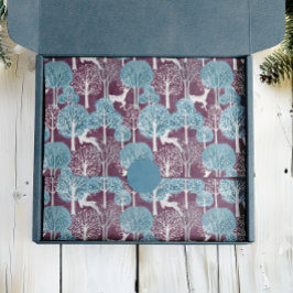 Turquoise en Paarse Herten Dorpsvakantie  Tissuepapier