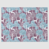 Turquoise en Paarse Herten Dorpsvakantie  Tissuepapier (Voorkant)