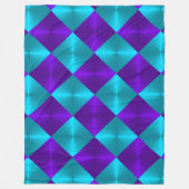 Turquoise en Paarse metallic look Squares Fleece Deken (Voorkant)