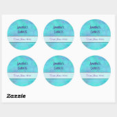 Turquoise en Paarse Misty Abstracte Kaars Ronde Sticker (Vel)