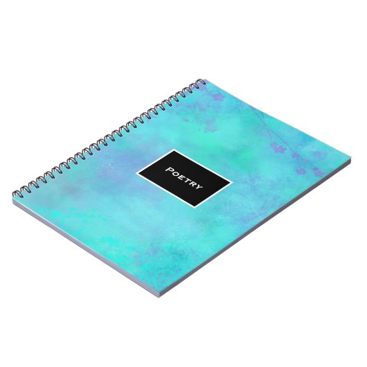Turquoise en Paarse Misty Etheral Abstract Notitieboek (Linkerzijde)