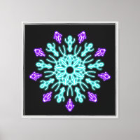 Turquoise en paarse neon bloem