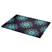 Turquoise en paarse neon bloem snijplank (Hoek)