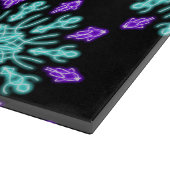 Turquoise en paarse neon bloem snijplank (Hoek)
