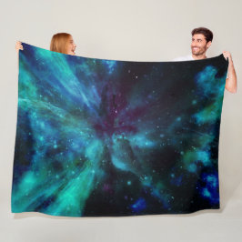 Turquoise en paarse nevel fleece deken
