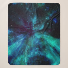 Turquoise en paarse nevel sherpa deken