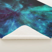 Turquoise en paarse nevel sherpa deken (3/4)