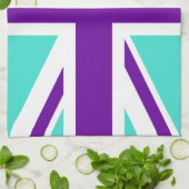 Turquoise en Paarse Union Jack Theedoek (Gevouwen)