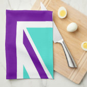 Turquoise en Paarse Union Jack Theedoek (Quarter Fold)