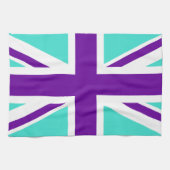 Turquoise en Paarse Union Jack Theedoek (Horizontaal)