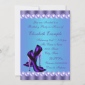 Turquoise en Paarse Verjaardagsfeestje Kaart (Achterkant)