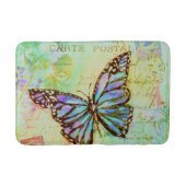 Turquoise en paarse vlinder badmat (Voorkant)