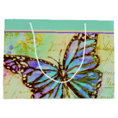 Turquoise en paarse vlinder grote cadeautas (Achterkant)