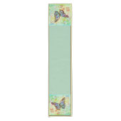 Turquoise en paarse vlinder medium tafelloper (Voorkant)