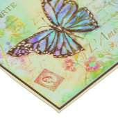 Turquoise en paarse vlinder medium tafelloper (Hoek)