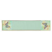 Turquoise en paarse vlinder medium tafelloper (Horizontaal)