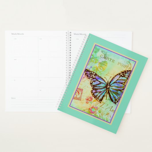 Turquoise en paarse vlinder planner (Display)