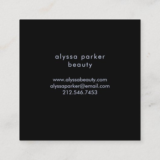 Turquoise en Paarse Waterverf Splash met zwart Vierkante Visitekaartje (Achterkant)