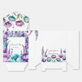 Turquoise en Paarse Wildflowers Wedding Bedankdoosjes (Ongevouwen)