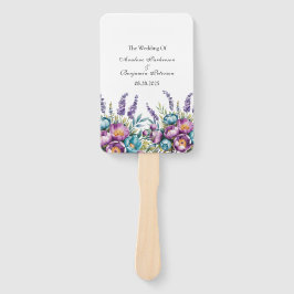 Turquoise en Paarse Wildflowers Wedding Handwaaier