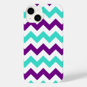 Turquoise en Paarse Zigzag Case-Mate iPhone Case (Achterkant)