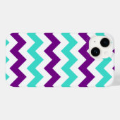 Turquoise en Paarse Zigzag Case-Mate iPhone Case (Achterkant (horizontaal))