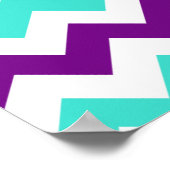 Turquoise en Paarse Zigzag Poster (Hoek)