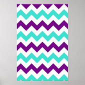 Turquoise en Paarse Zigzag Poster (Voorkant)