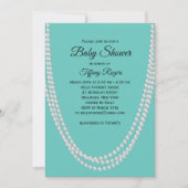 Turquoise en Parels Baby Shower Uitnodiging (Voorkant)