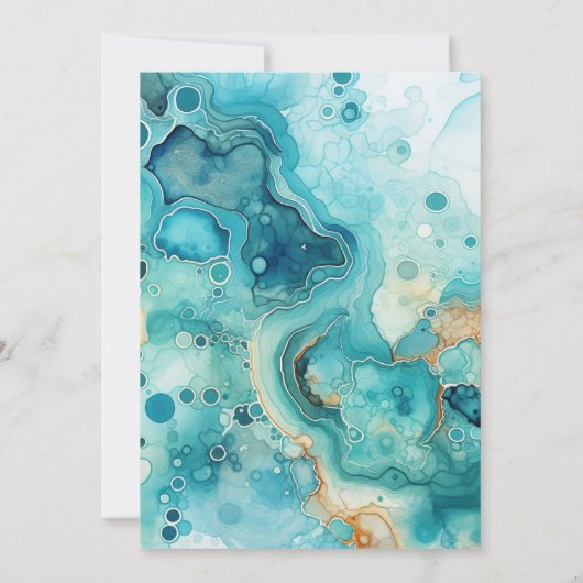 Turquoise en Patina Agaat bruiloft Kaart (Achterkant)