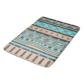 Turquoise en Peach Aztec Pattern Badmat (Gekanteld)