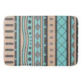 Turquoise en Peach Aztec Pattern Badmat (Voorkant)