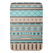 Turquoise en Peach Aztec Pattern Badmat (Voorkant Verticaal)