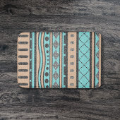 Turquoise en Peach Aztec Pattern Badmat
