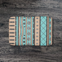Turquoise en Peach Aztec Pattern Badmat