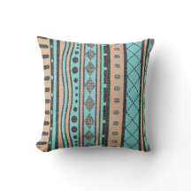 Turquoise en Peach Tribal Pattern