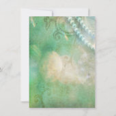 Turquoise en Pearls Rustic Wedding Invitations Kaart (Achterkant)