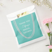 Turquoise en Pearls Vrijgezellenfeest Dank je wit Bedankzakje (Gezegeld)