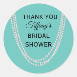 Turquoise en Pearls Vrijgezellenfeest Hartelijk da Ronde Sticker